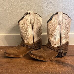 Dan Post Kids Boots in Cream and Brown